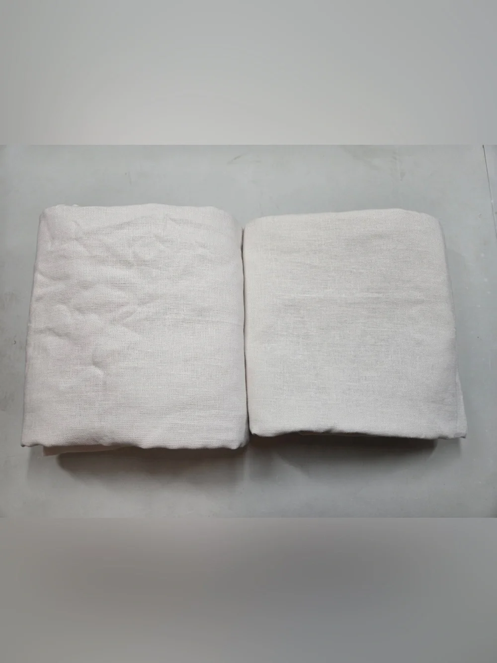 QUINCE Set Of 2 48x96 Heavyweight European Linen Blackout Curtains Sand 0224